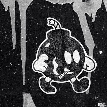 black, white, animal illustration, Graffiti, Bomb, Street Art, outdoors, close-up, day