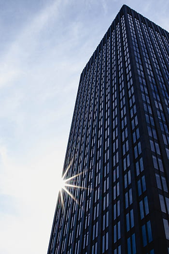sole, città, costruzione, alto, bicchiere, riflessione, cielo, grattacielo, prospettiva, moderno, design