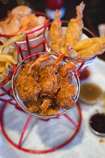 krevety nádobí, bubba gump restaurant, krevety, nádobí, restaurace, zblízka, jíst ven, smažený, jídlo, gurmán, smažené