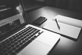 macbook, il computer portatile, computer, tecnologia, attività commerciale, ufficio, scrivania, lavoro, bloc notes, taccuino, penna