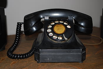 close, black, rotary, telephone, antiques, vintage, phone