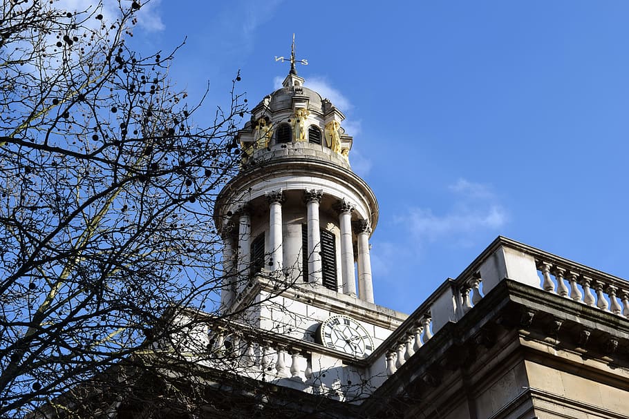 Spire, London, Religion, Landmark, church spire, london, marylebone, worship, historic, architecture, building exterior, sky