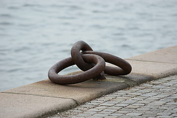 molo, loď, moře, Kodaň, kovové kroužky, voda, nikdo, den, venku, detail