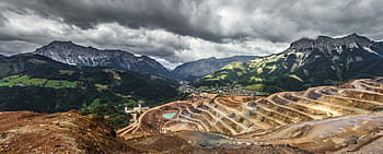 landscape photograph, terraces, pit, mine, hole, open, quarry, mining, mineral, excavation, environment