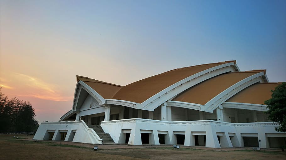 khonkaen, univerzita, univerzitě khonkaen, architektura, Dům, exteriér budovy, venku