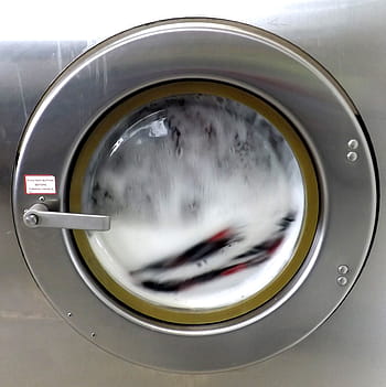 zapnutý, stříbrný, přední zatížení, oblečení, podložka, prádelna, pračka, mýdlo, práce, stroj, čistý
