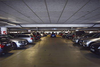 arkkitehtuuri, monikerroksinen parkkitalo, rakennus, pysäköintitaso, autotalli, kaupunki, Düsseldorf, pysäköidä, autos, betoni, pysäköinti