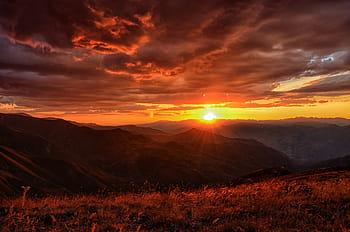 fotografie západu slunce, západ slunce, svítání, krocan, Příroda, krajina, kaçkars, přírodní krůta, příroda krajiny, tráva, hora