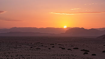 západ slunce, poušť, wadi rum, Jordán, krajina, písek, nebe, Příroda, cestovat, nálada