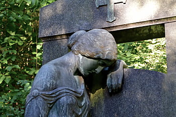 angyal, ábra, temető, sír, temető, sír, súlyos drupi, angyal figura, remény, szobor, kerámiai, hanyatlás