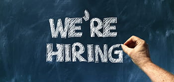 hiring, chalk, writing, setting, hand, leave, job, workplace, invitation, enter, entry
