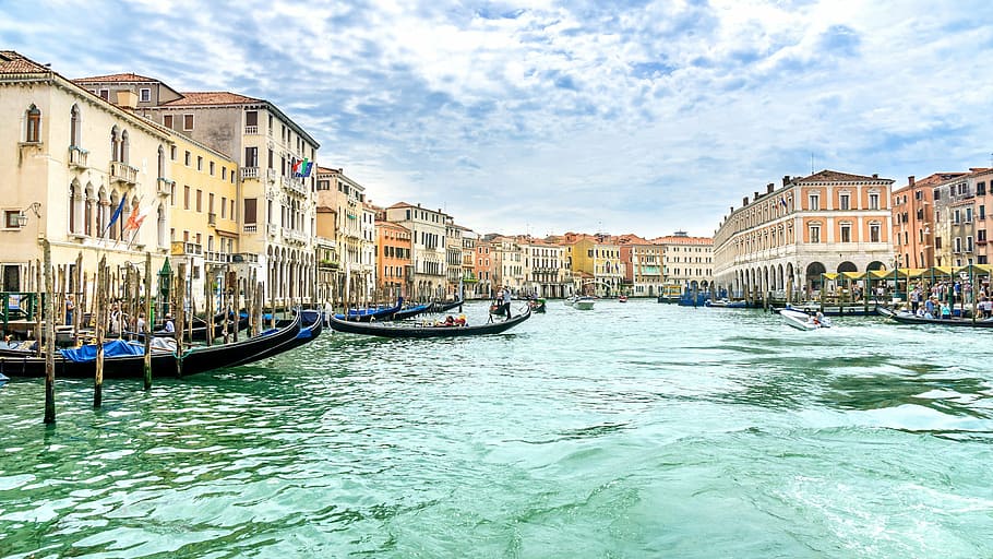 grand, canal venice italy, travel, holiday, venice, gondolas, canal grande, channel, homes, architecture, human