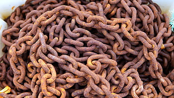chains, iron, iron chains, metal, rust, steel, links of the chain, metal chain