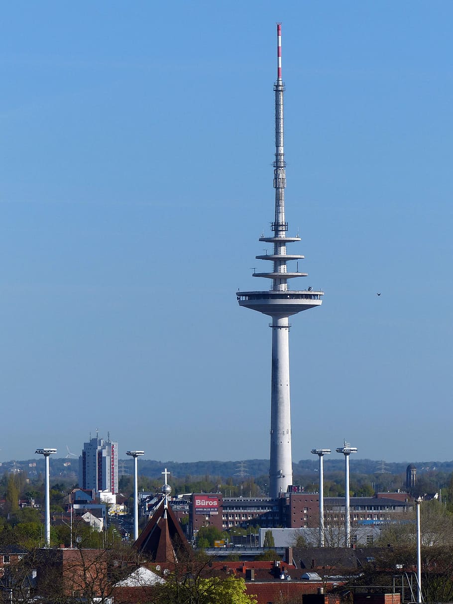 Radio Tower, Transmission Tower, radio mast, sky, tower, mast, transmitter, delivery, antennas, tall - high, architecture
