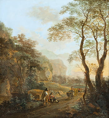 jan both, art, artistic, painting, oil on canvas, artistry, landscape, sky, clouds, trees, nature