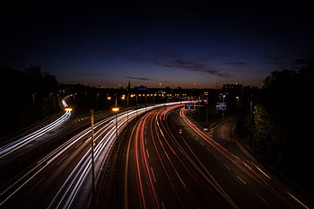 tracer, Dálnice, dlouhé expozice, pozornosti, provoz, noc, Rychlost, hnutí, koncová světla, brzdová světla, noční fotografie
