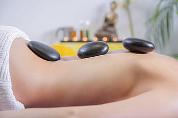 three, stones, person, back, massage, massage stones, welness, bless you, meridians, medical, masseuse