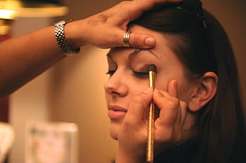 žena, uvedení, Černá, oční stíny, makeup, krása, péče o kůži, kosmetika, oči, barvy, tóny