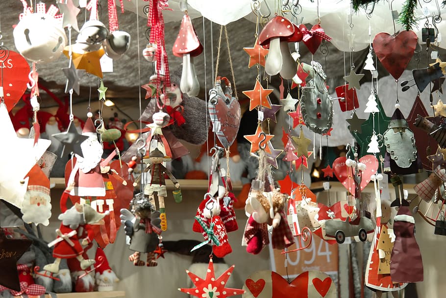 weihnachtsdekoration, Vánoce, čísla, vánoční figurky, vánoční trh, stánek, vydržet, vánoční stojan, prodejní stánek