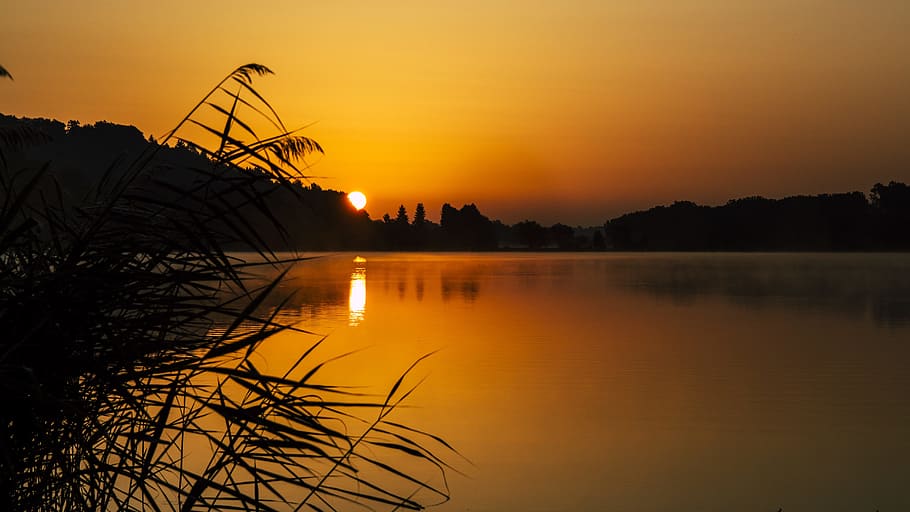 tělo, voda, zlatý, hodina, svítání, cílové prst jezero, ranní slunce, krajina, morgenstimmung, Příroda, nálada
