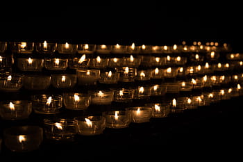 lightend candles arrangement, candles, arrangement, candle, candle light, tealight, church, church service, lighting, enlighten, bright