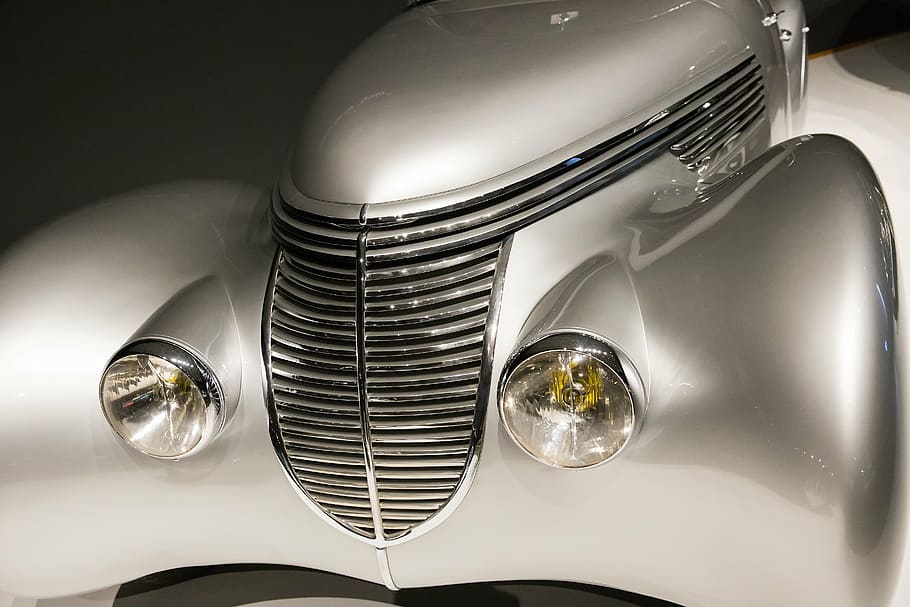 car, 1938 hispano-suiza h6b xenia, art deco, automobile, luxury, headlight, chrome, retro styled, transportation, old-fashioned, close-up