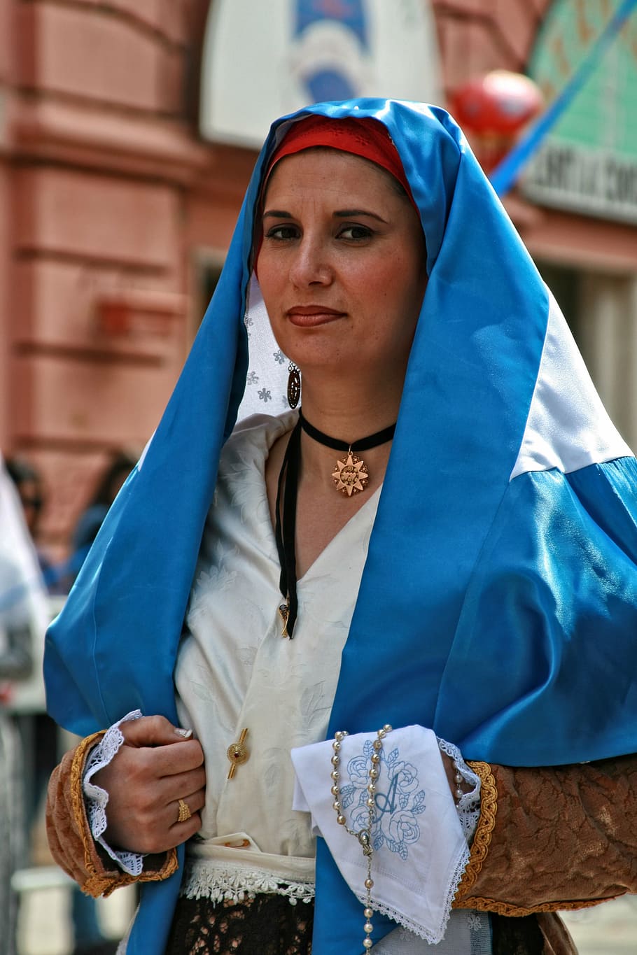 italy, sardinia, cagliari, folklore, traditional Clothing, cultures, people, women, headscarf, indigenous Culture, religion