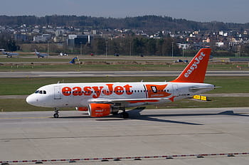 white, red, easyjet airlines, gray, concrete, ground, daytime, easyjet, aircraft, airbus, a319