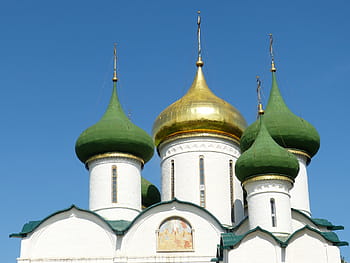Русия, Суздал, златен пръстен, исторически, църква, манастир, православен, купол, златист, кула, Руска православна църква