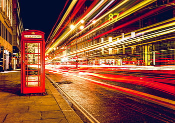 london, telephone, booth, long, exposure, night, traffic, england, uk, phone booth, long exposure