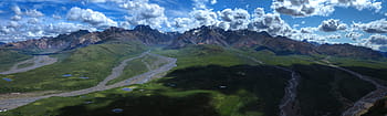 časosběrné fotografie, Černá, hory, krajina, scénický, Příroda, nebe, mraky, polychromní průchod, denali, národní park zachovat
