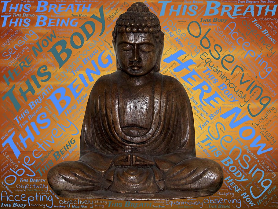 Buddha, rozjímání, socha, mír, zen, duchovno, klid, tělo, dech, bytost, tady