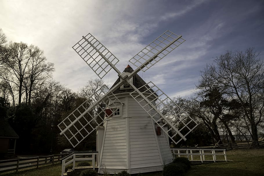 afternoon sun, yorktown, virginia, Small, Windmill, afternoon, sun, Yorktown, Virginia, building, photos, power