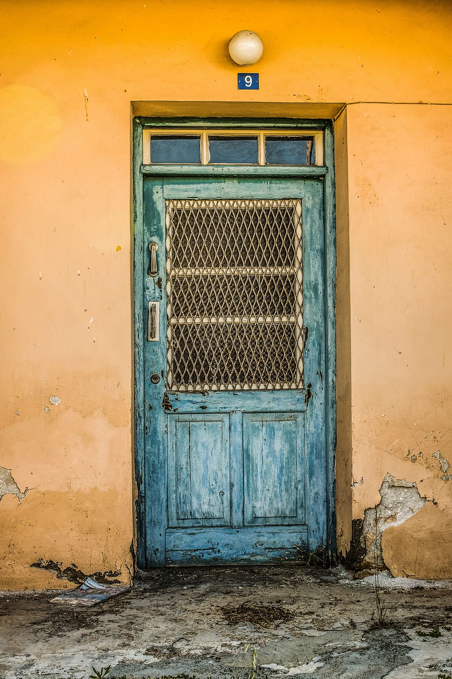 dveře, zvětralý, letitý, rozpad, starý, dřevěný, vchod, grunge, špinavý, rezavý, architektura
