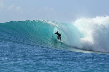 man surfing, daytime, surfing, waves, paradise, summer, adventure, holiday, outdoor, surf, ocean