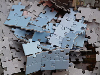 modré puzzle, hádanka, nedokončený, nepořádek, nevyřešeno, chaos, kousky puzzle, paměťové karty pokryté, hrát si, trpělivost, nuda