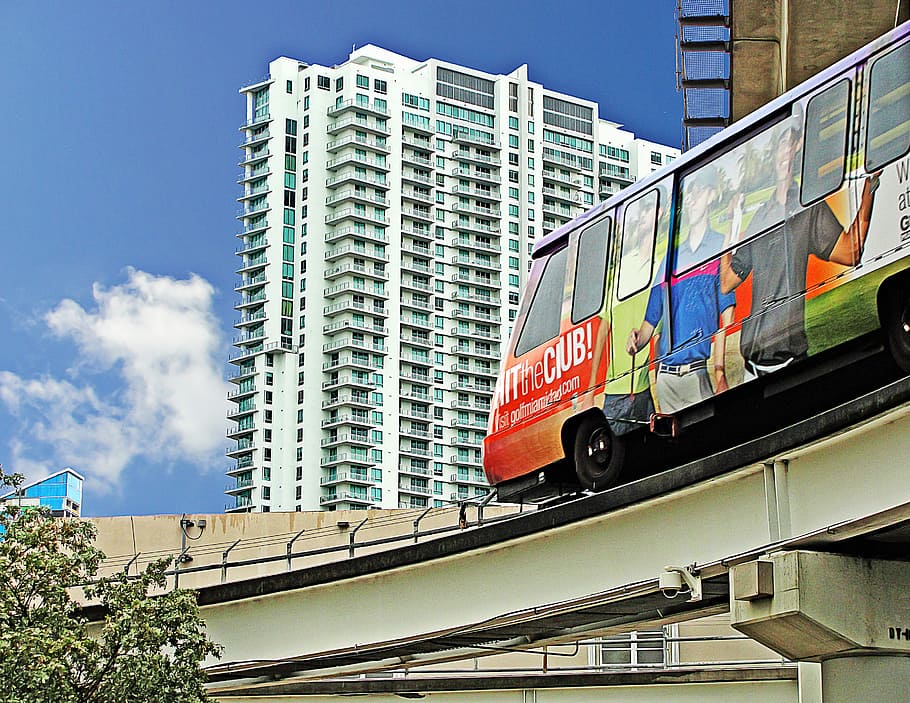 Metrorail, trasporto pubblico, miami dowtnton, treno