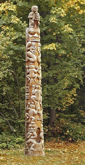 totem, pól, vancouver, Britská Kolumbie, vyřezávané, sochařství, památník, socha, tvořivý, umělecká díla, design
