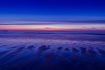 low-tide, sunset, Beach, Watergate Bay, Cornwall, England, nature, clouds, coast, landscape, natural