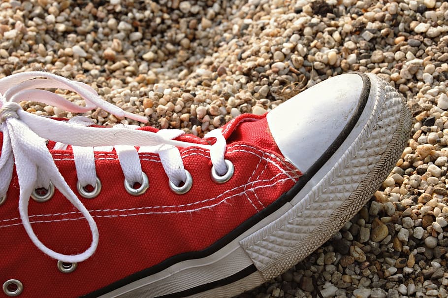 shoe, sneaker, foot, footwear, fashion, shoelace, walking, summer, red, white
