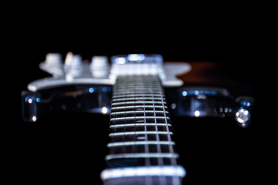 chitarra, luce, musica, gruppo musicale, suono, roccia, palcoscenico, mostrare, vivere, club, stringhe