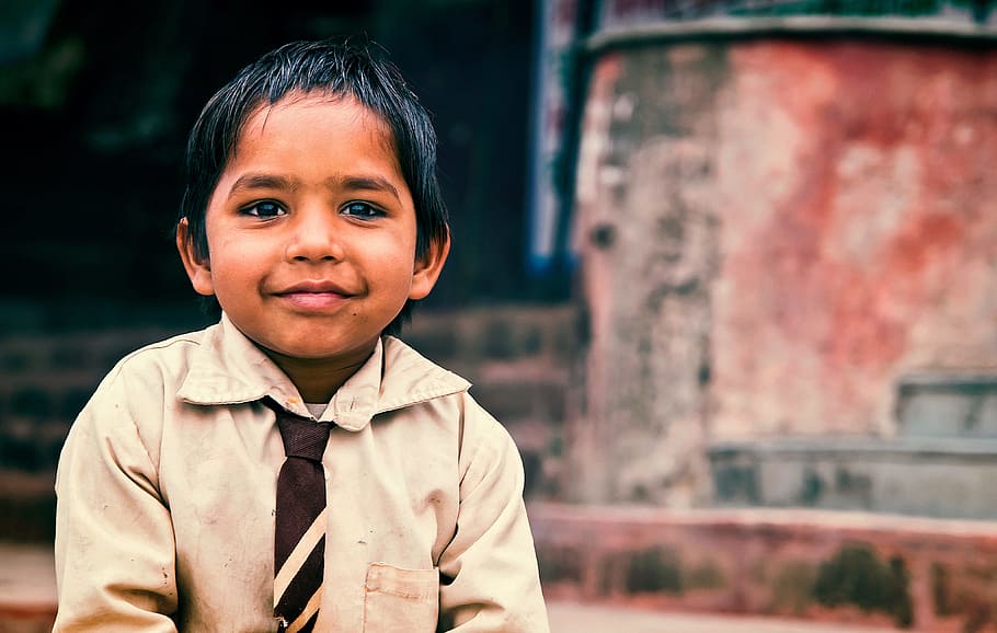 child, brown, collard shirt, making, self portrait, shirt, indian, boy, male, asian, ethnic