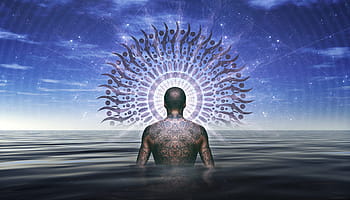illustration, person, full-body, tattoo, shaman, spiritual, spirit, tribal, magic, ethnic, light