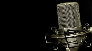gray, condenser microphone landscape photo, microphone, music, audio, radio, voice, vocal, sound, broadcasting, equipment