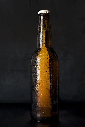 hnědý, skleněná láhev, horní, Černá, povrch, sklenka, láhev, pivo, alkohol, vařit, Studený