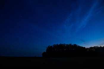 Silhouette, Bäume, tagsüber, Nacht-, Himmel, Natur, Wolken, Schatten, Blau, Weiß, schwarz