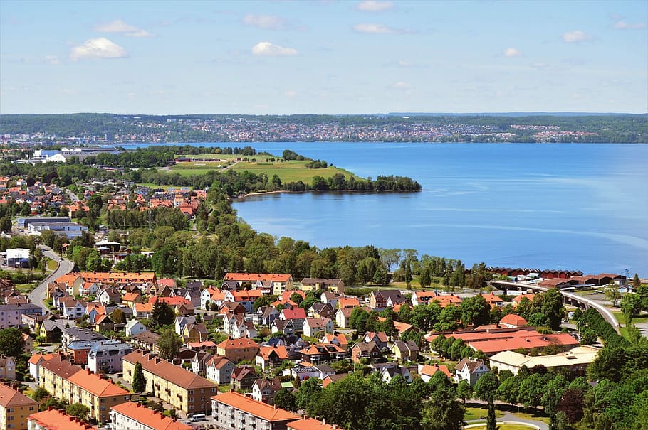 Huskvarna, Vättern, Lake, Landscapes, water, sweden, jönköping, view, beautifully, himmel, blue