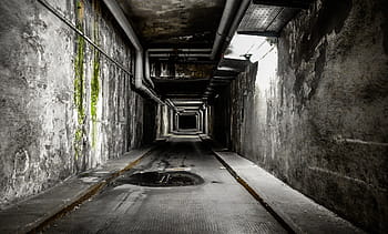bílý, fluorescenční, světlo, tunel, strašidelný, hrůza, předvečer Všech svatých, zvláštní, nebezpečný, nadreálný, riziko