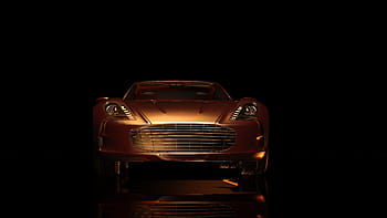 mobil emas, mobil sport, pkw, mobil, kendaraan, berani, mobil penumpang, otomotif, depan, aston, martin