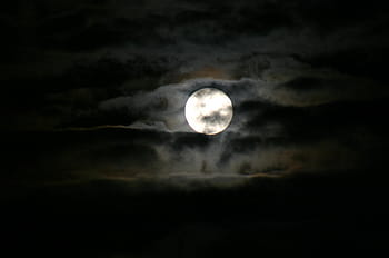 luna, nubes, noche, cielo, oscuro, negro, luz de la luna, espacio, astrología, escena, medianoche